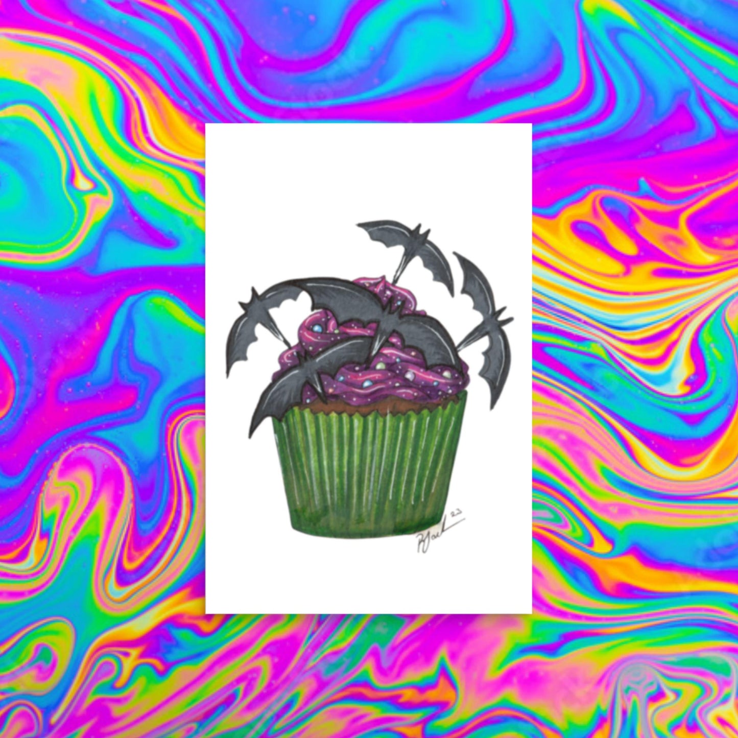 batty cupcake print
