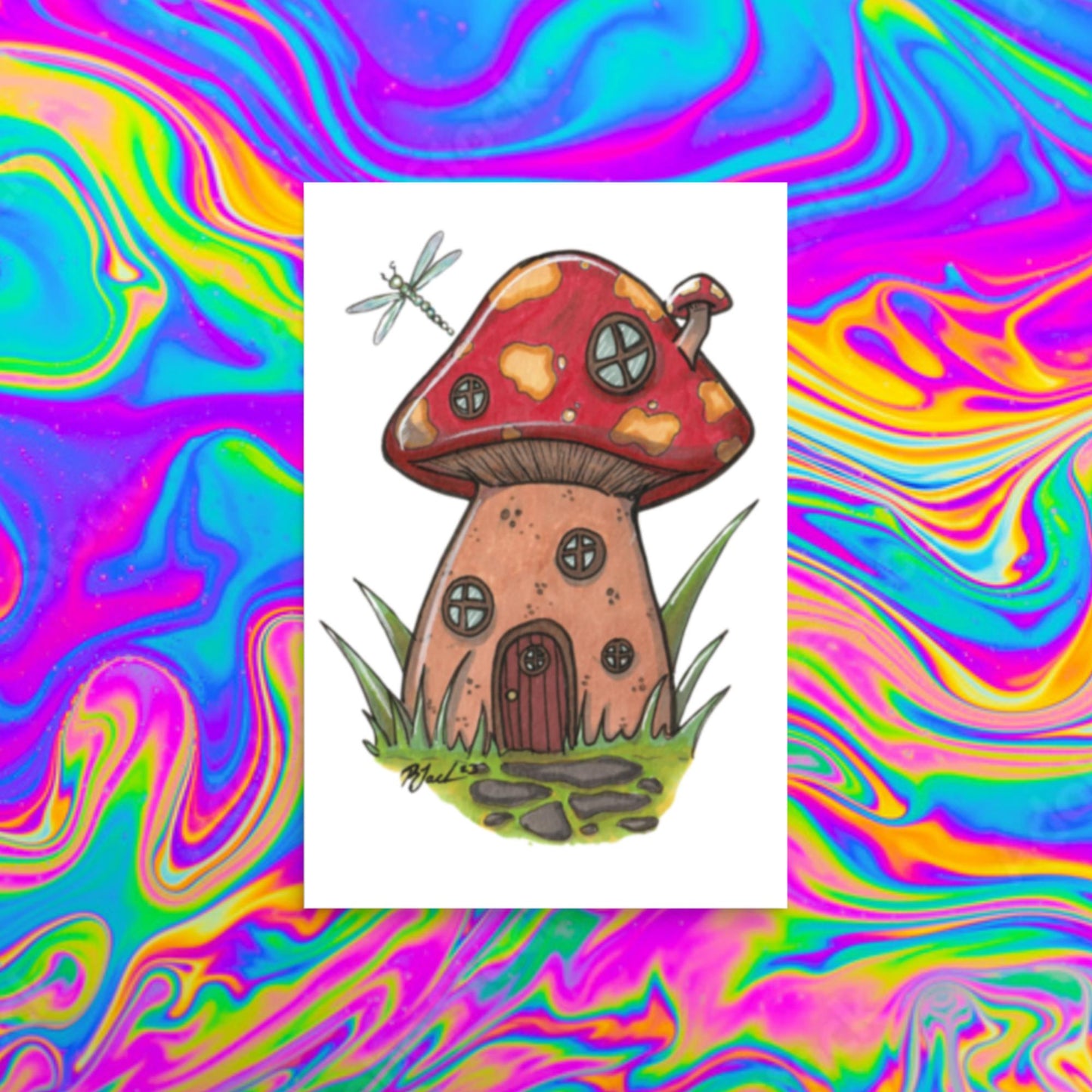 tiny mushy house print