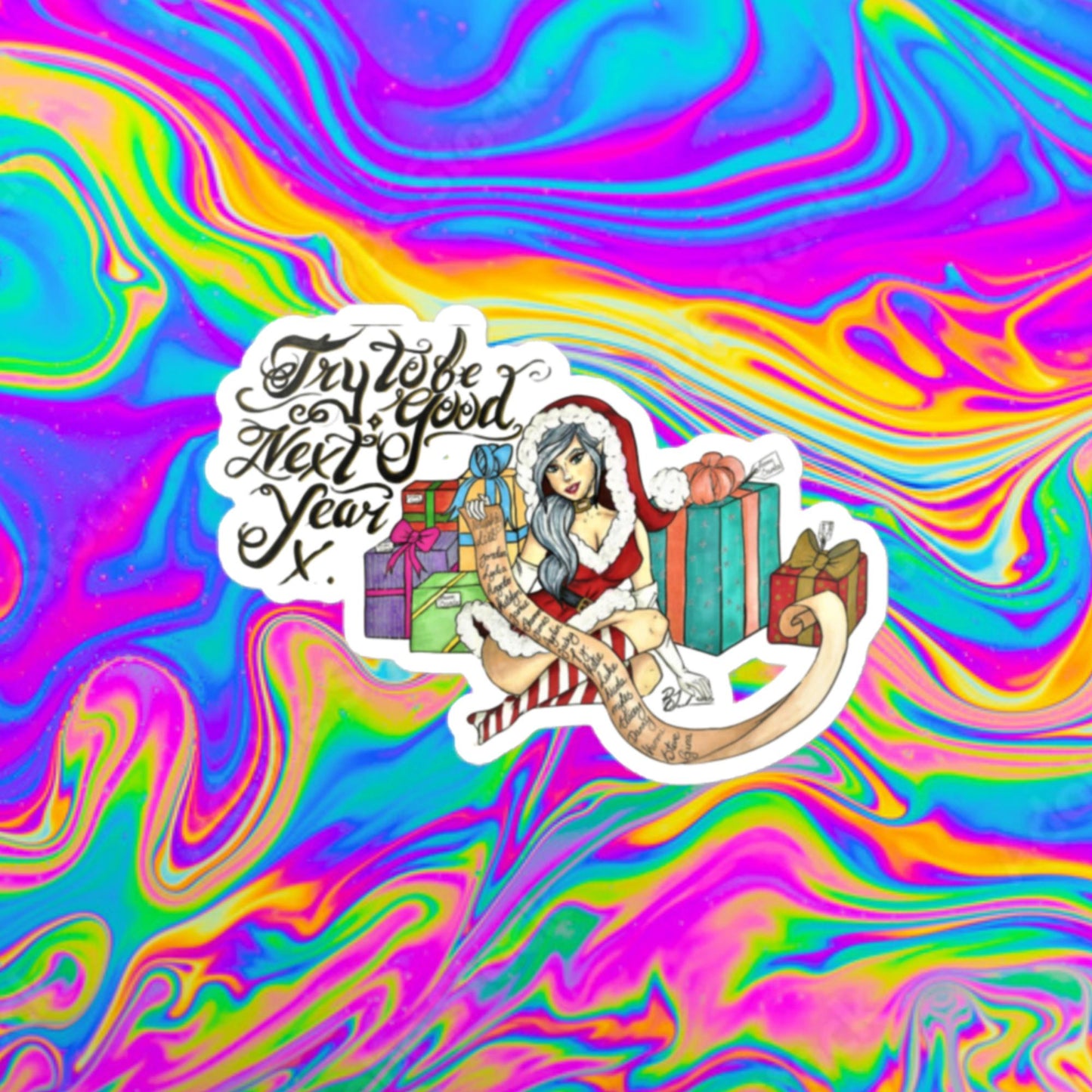 naughty list Bubble-free stickers