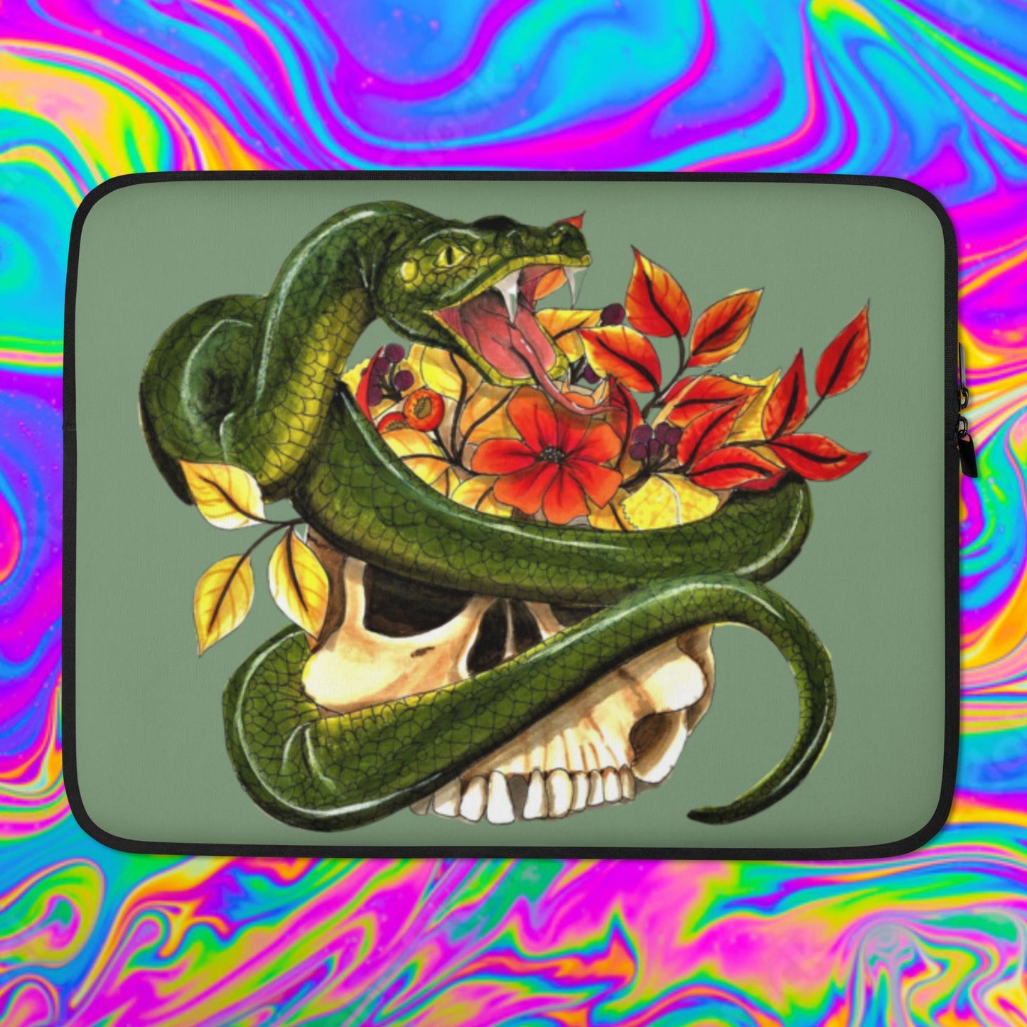 Autumn snake skull Protective Sleeve