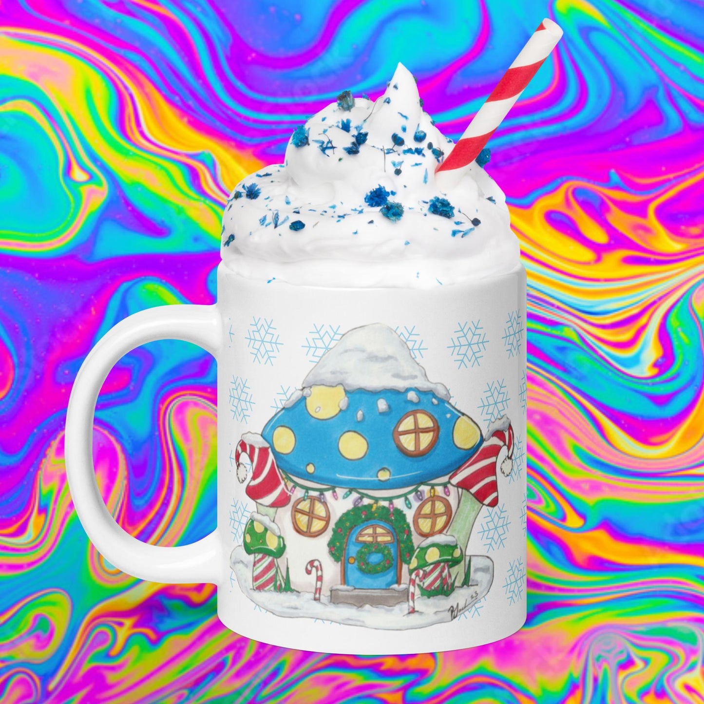 Mushroom Christmas mug