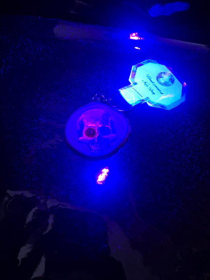 Jewel eyed skull keyring
