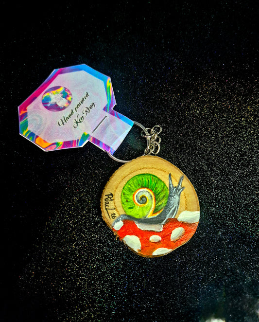 Cuban painted snail keyring