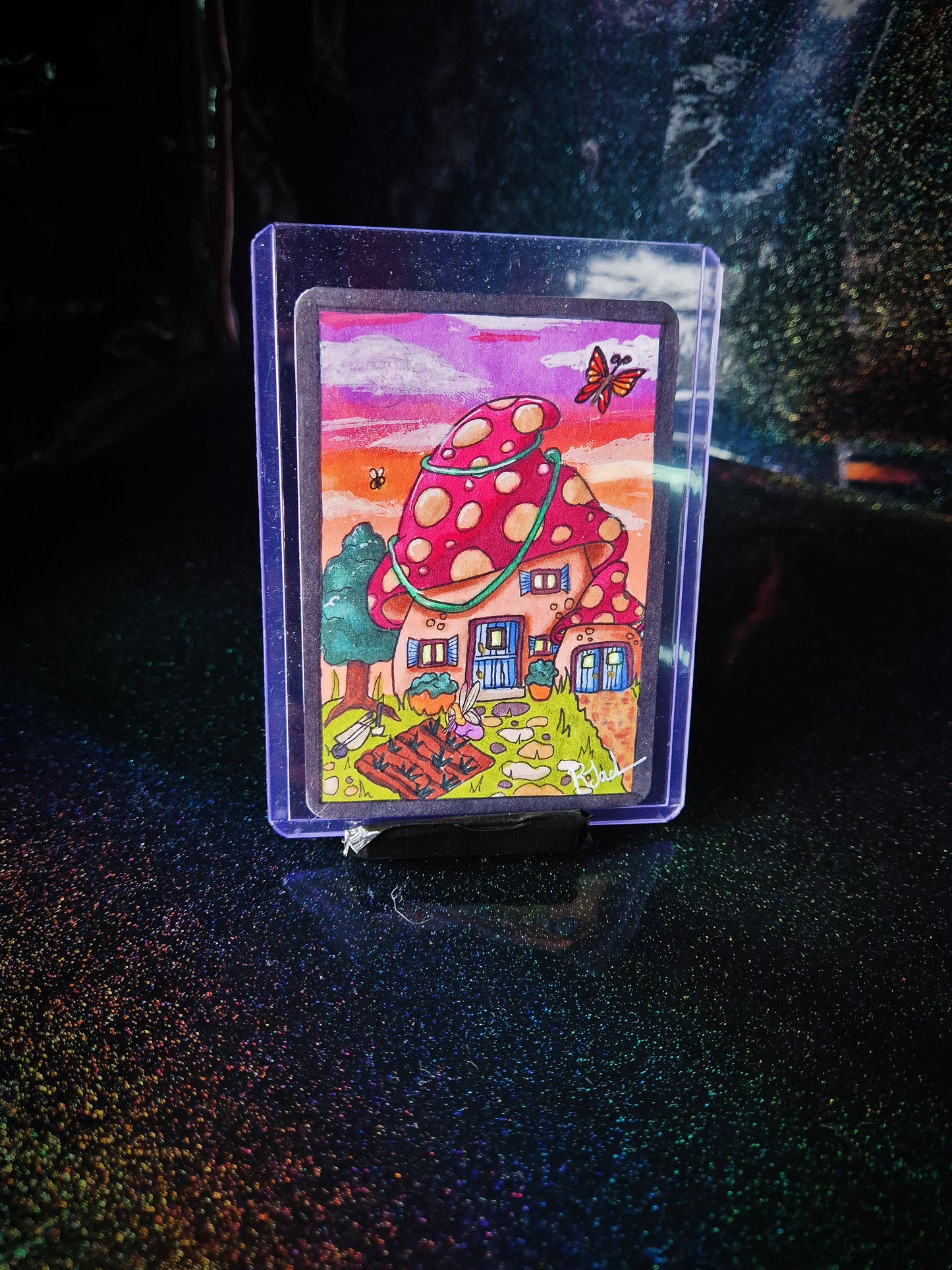(Original) Toadstool Cottage art card