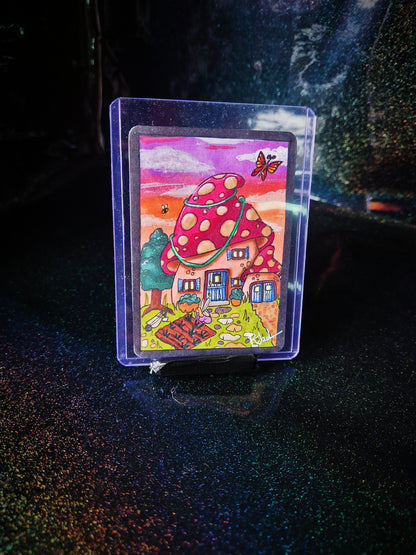 (Original) Toadstool Cottage art card