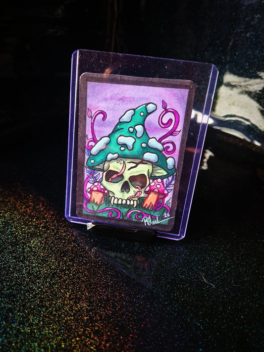 (Original) Poisoned Skull Mushroom Art card