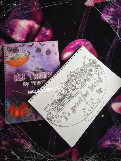 All Treats No Tricks Colouring book (cover typo)