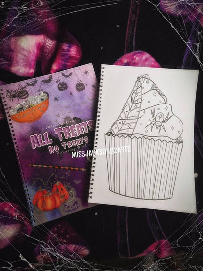 All Treats No Tricks Colouring book (cover typo)
