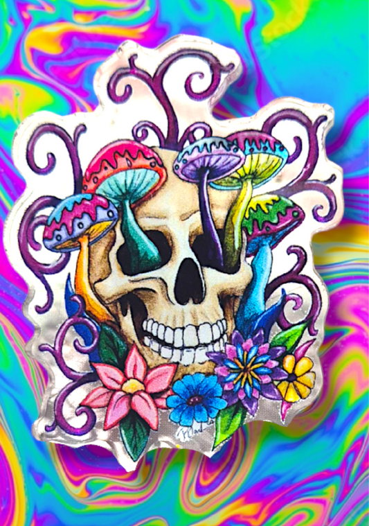 Skull Trip acrylic pin