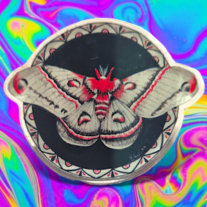 Red moth Acrylic pin