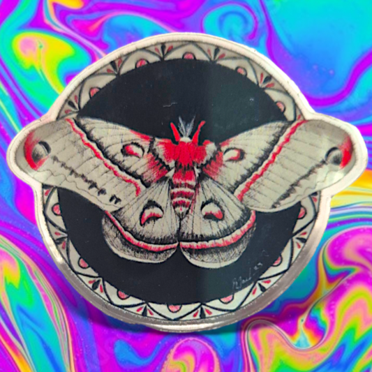 Red moth Acrylic pin