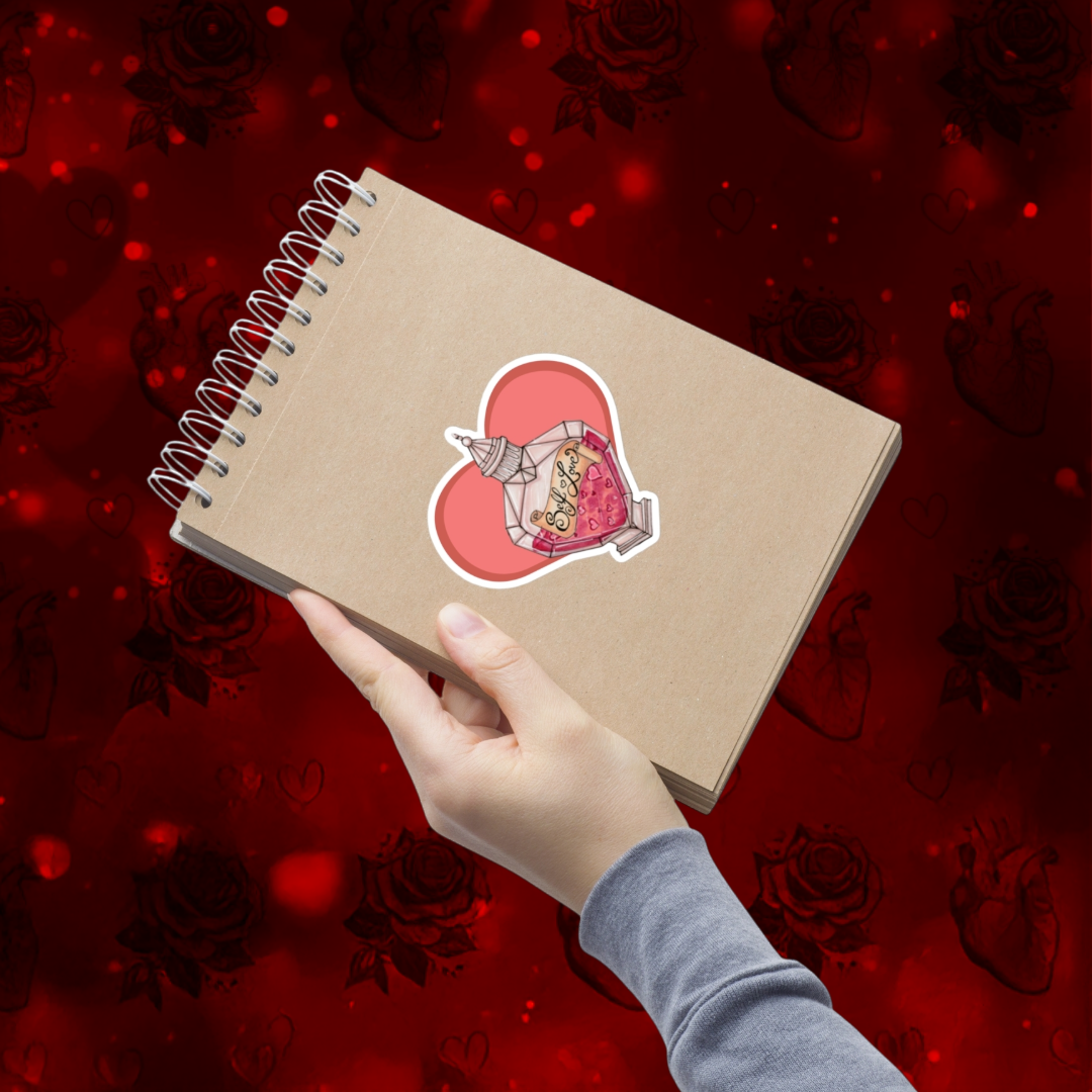 Self love potion with heart Bubble-free stickers