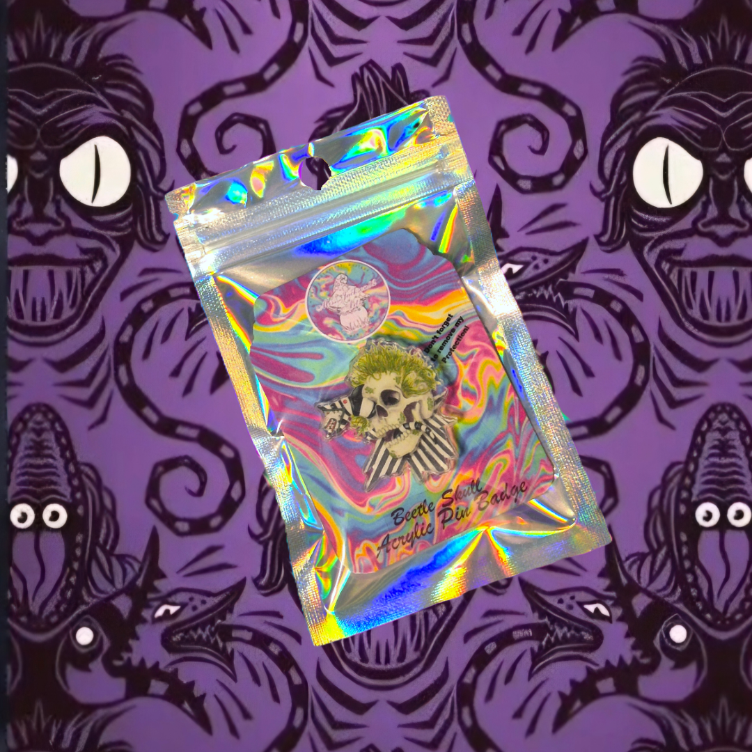 Beetle Skull Acrylic pin