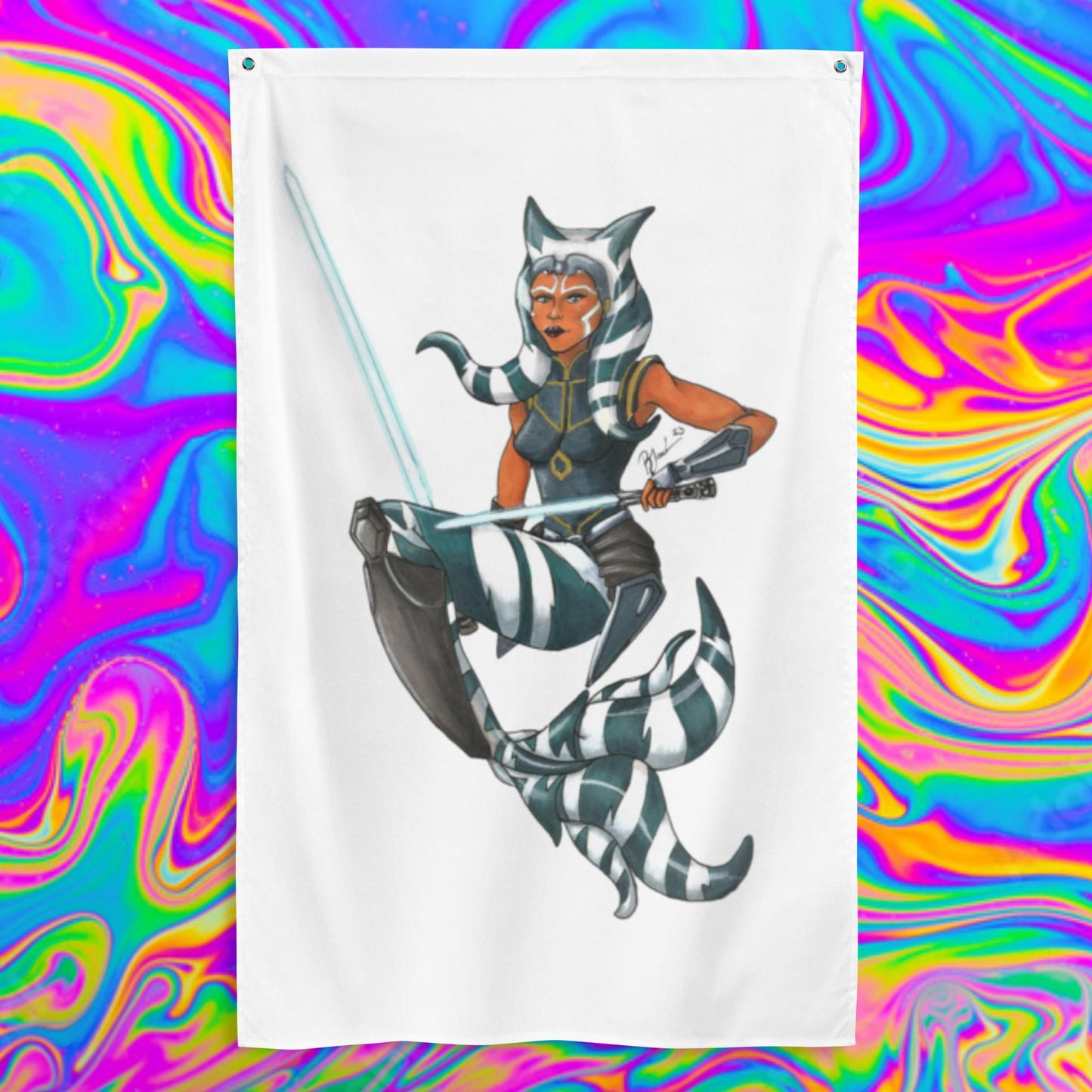 Ahsoka mermaid fabric print