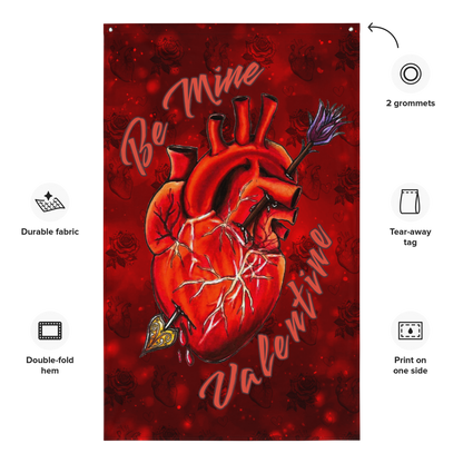 Be mine valentine fabric print