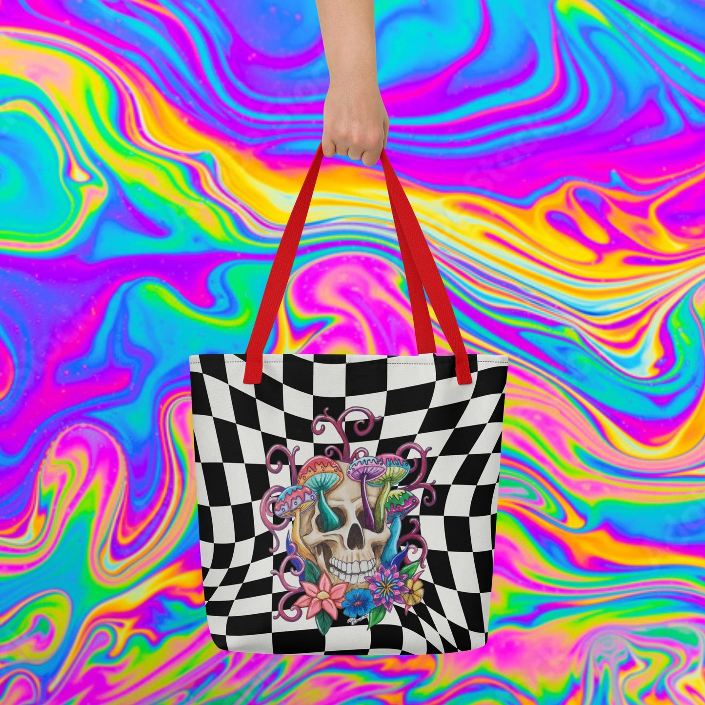 Skull Trip All-Over Print Large Tote Bag
