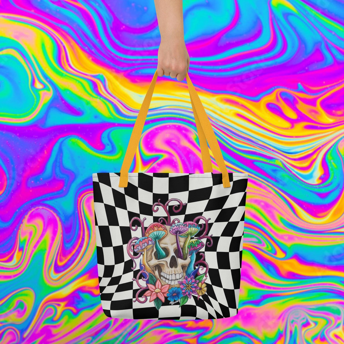 Skull Trip All-Over Print Large Tote Bag