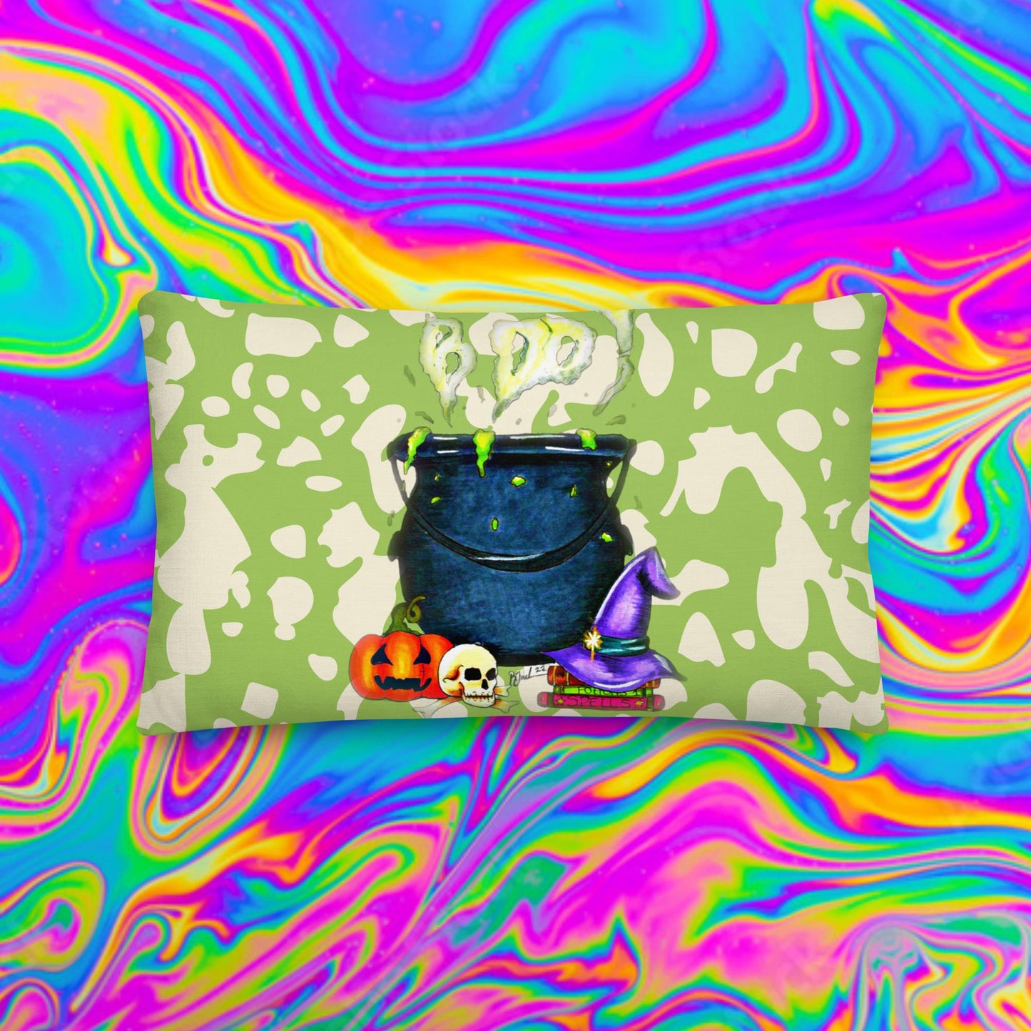 BOO! cauldron Premium cushion