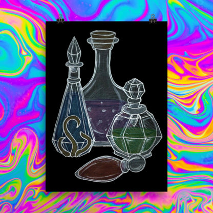 potion bottles print