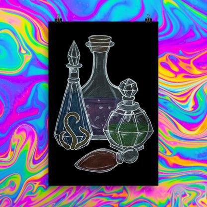potion bottles print