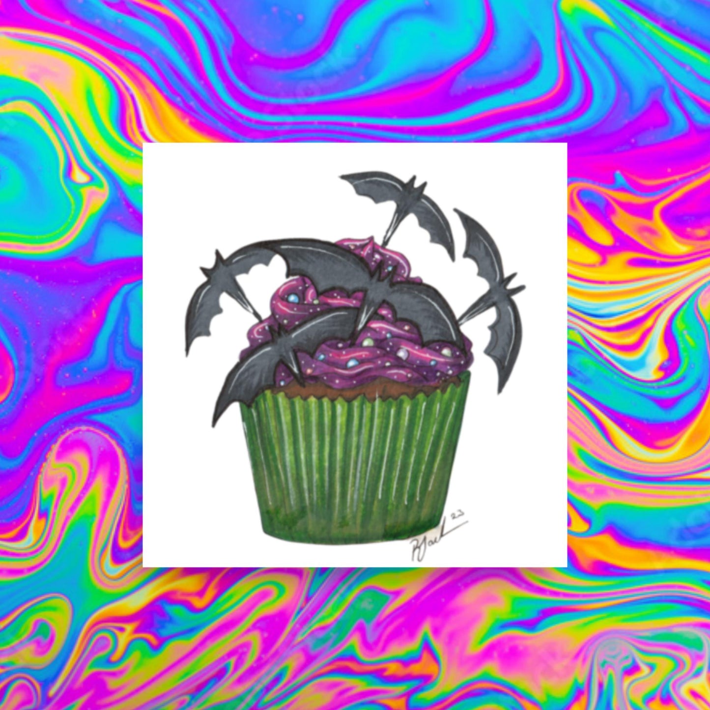batty cupcake print