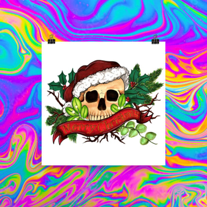 Merry Christmas skull print