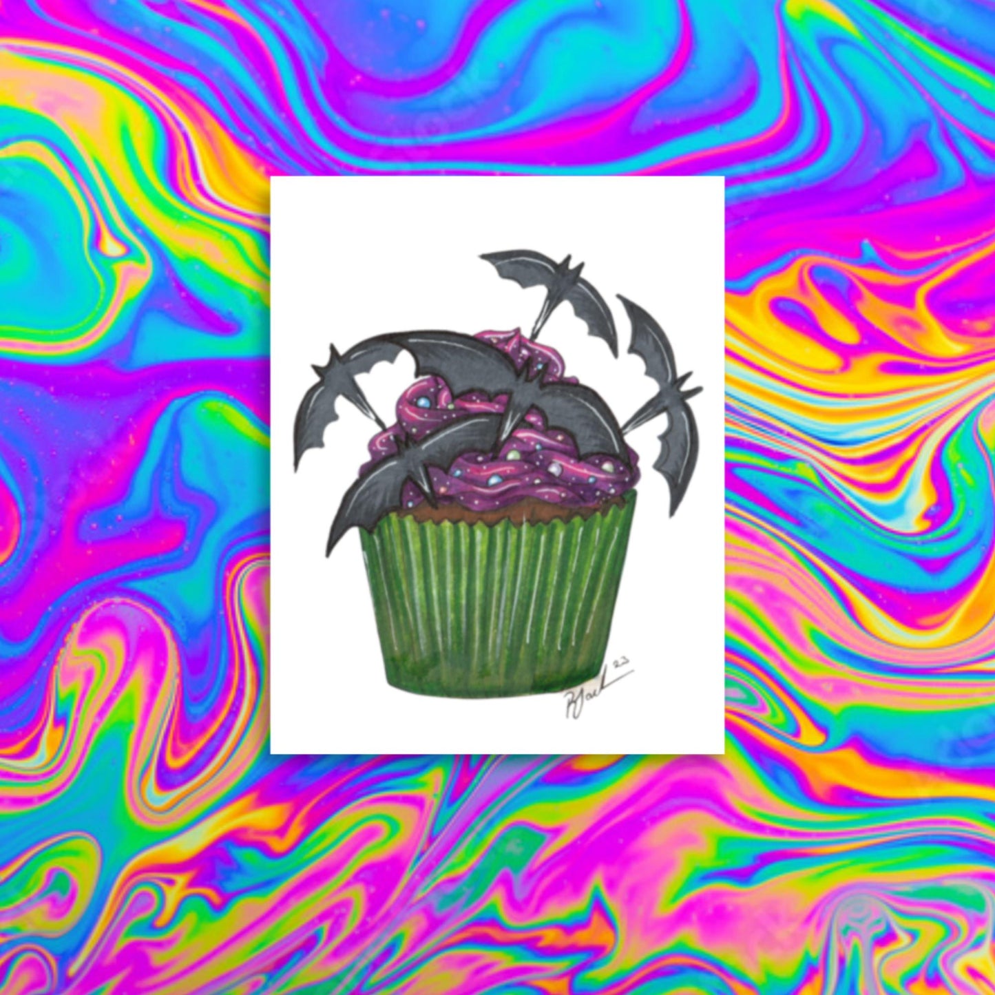 batty cupcake print