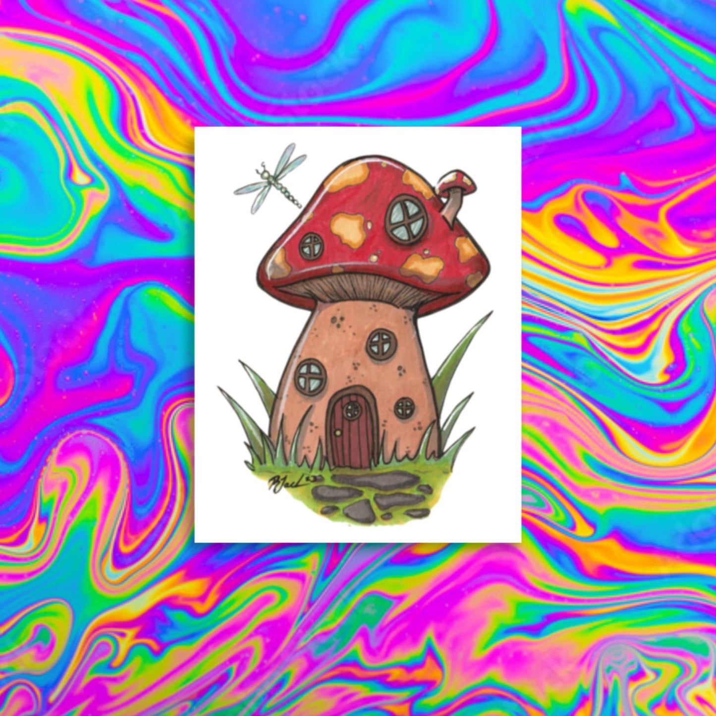 tiny mushy house print