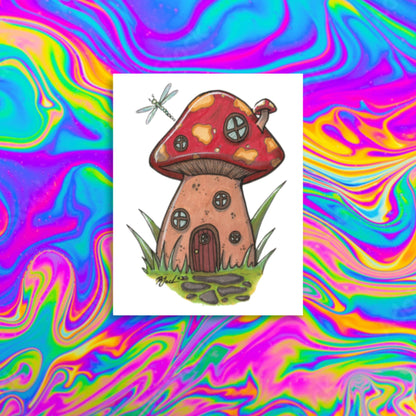 tiny mushy house print
