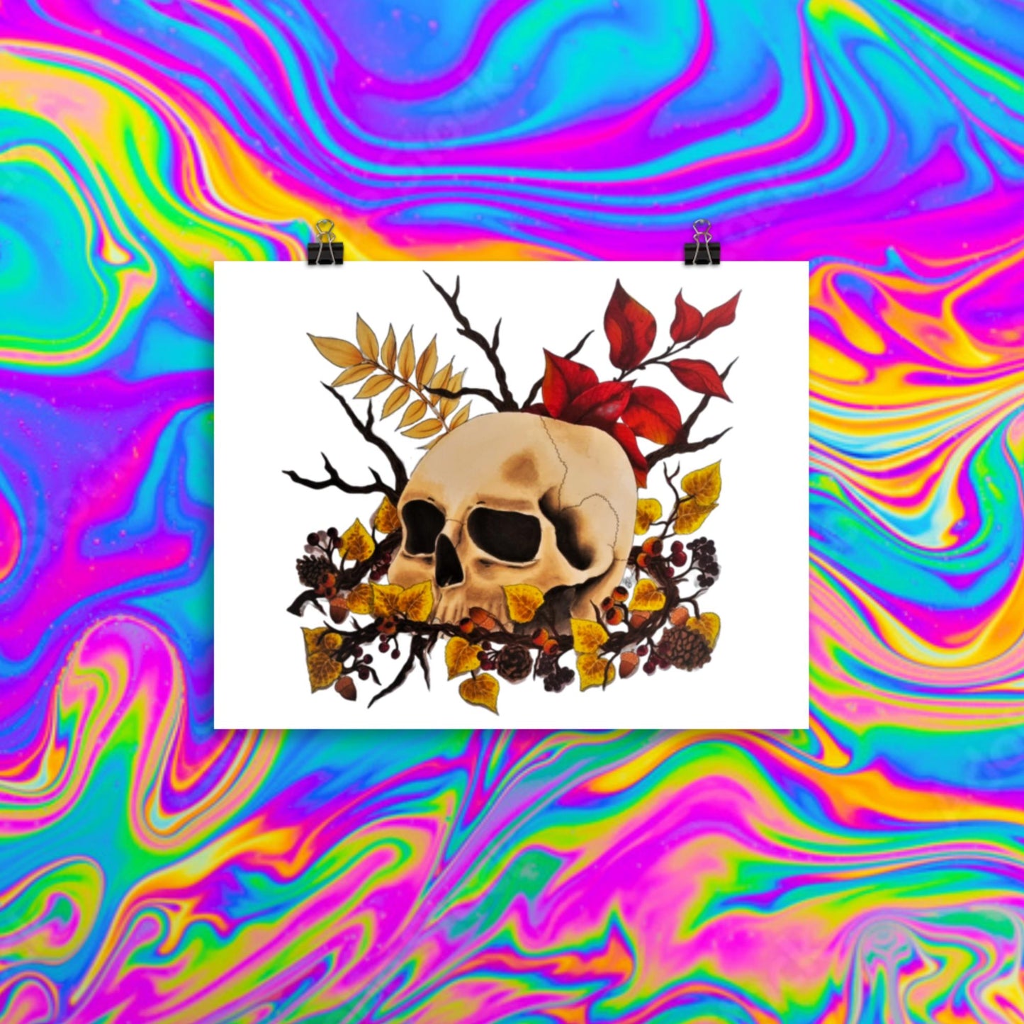 autumn skull print