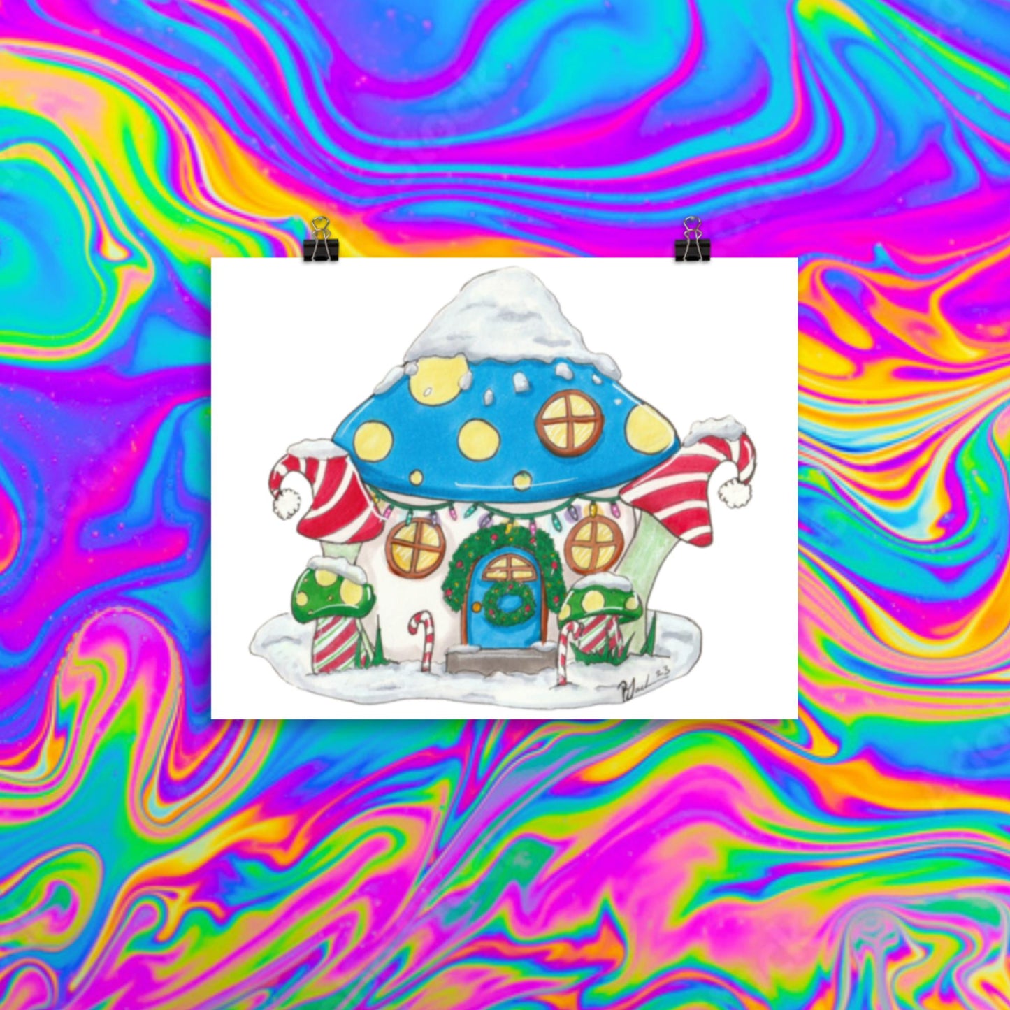 Mushroom Christmas Print