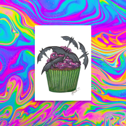 batty cupcake print