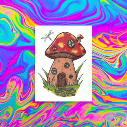 tiny mushy house print