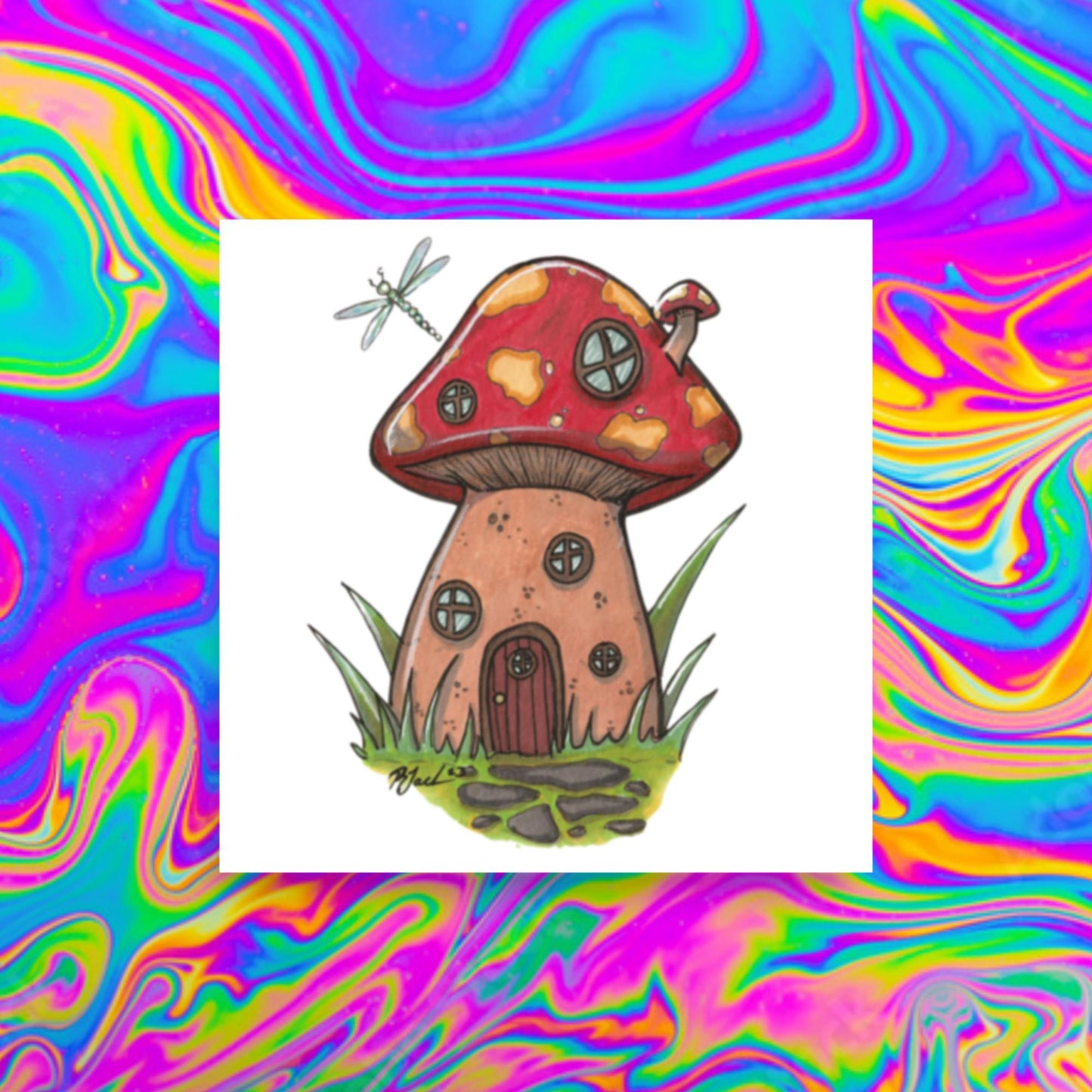 tiny mushy house print