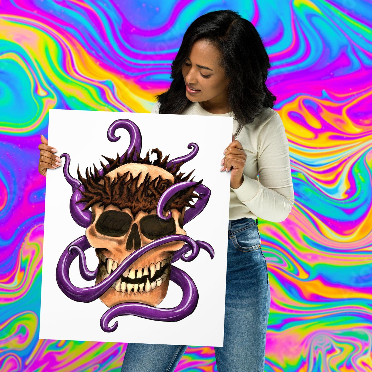 tentacle skull print