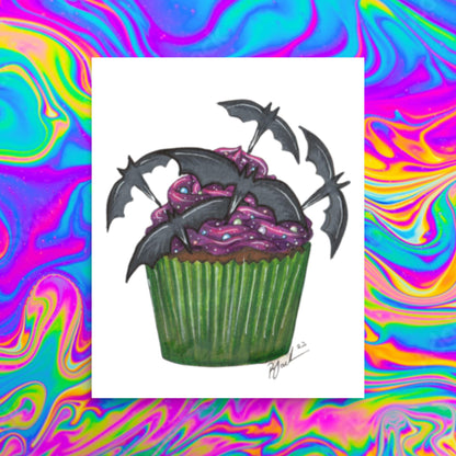 batty cupcake print