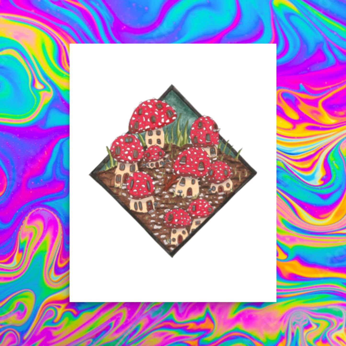 toadstool village print