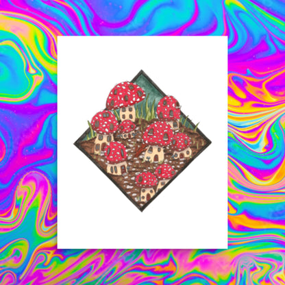 toadstool village print