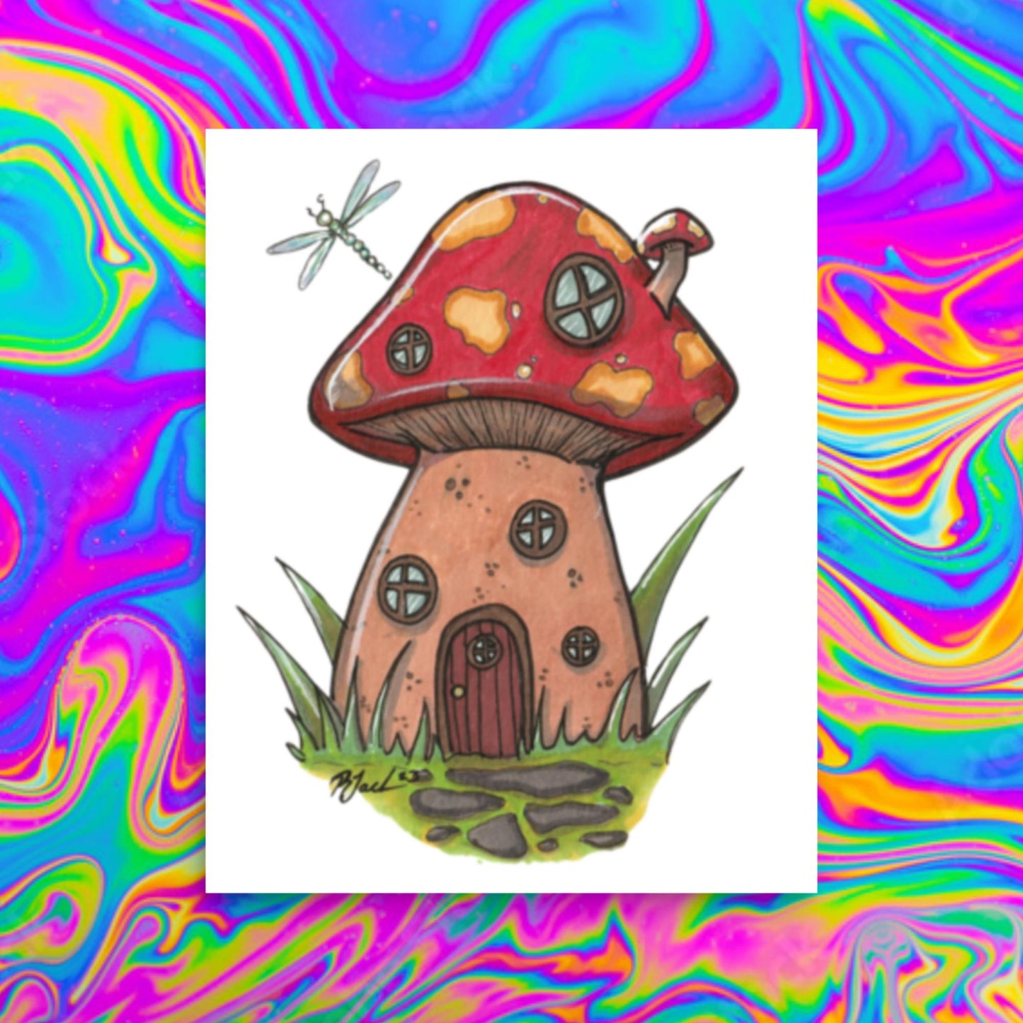 tiny mushy house print