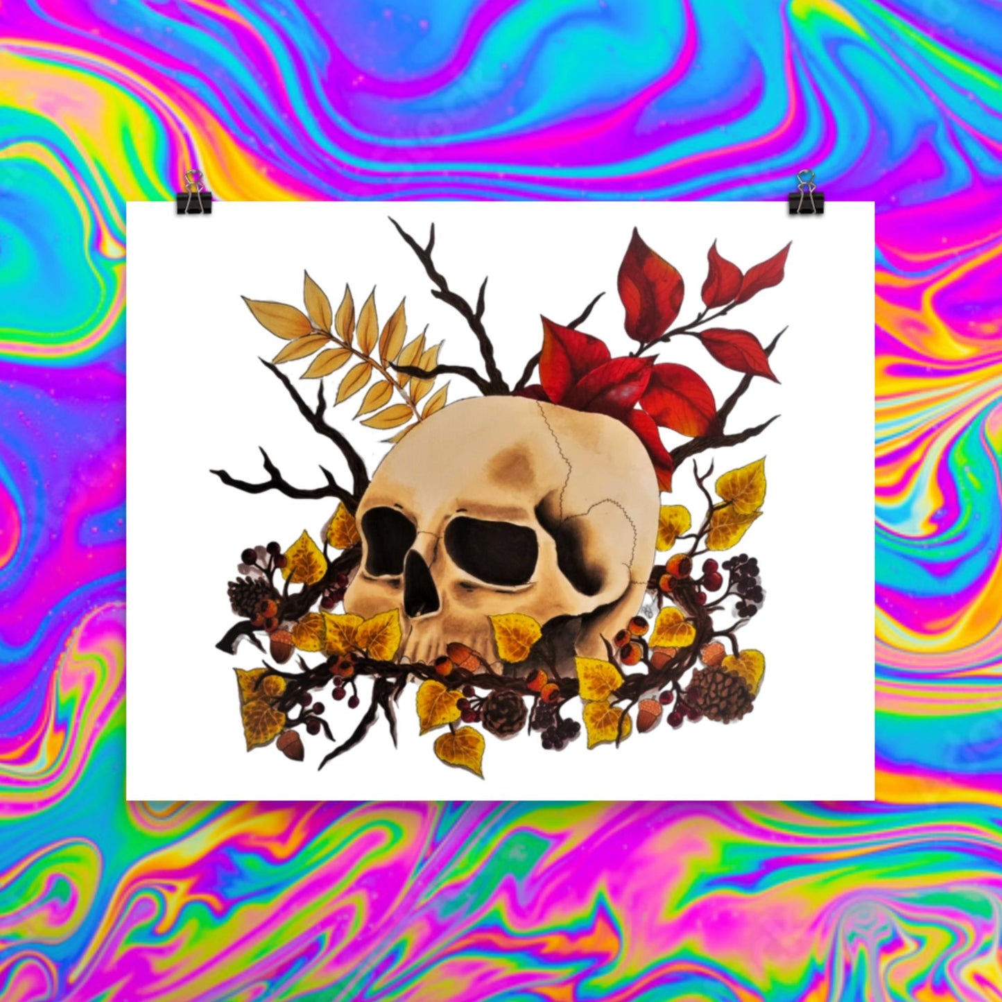 autumn skull print