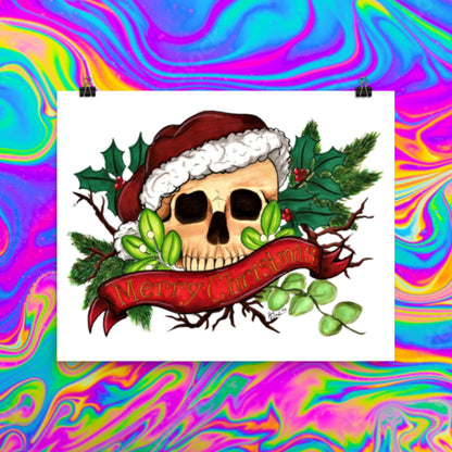Merry Christmas skull print