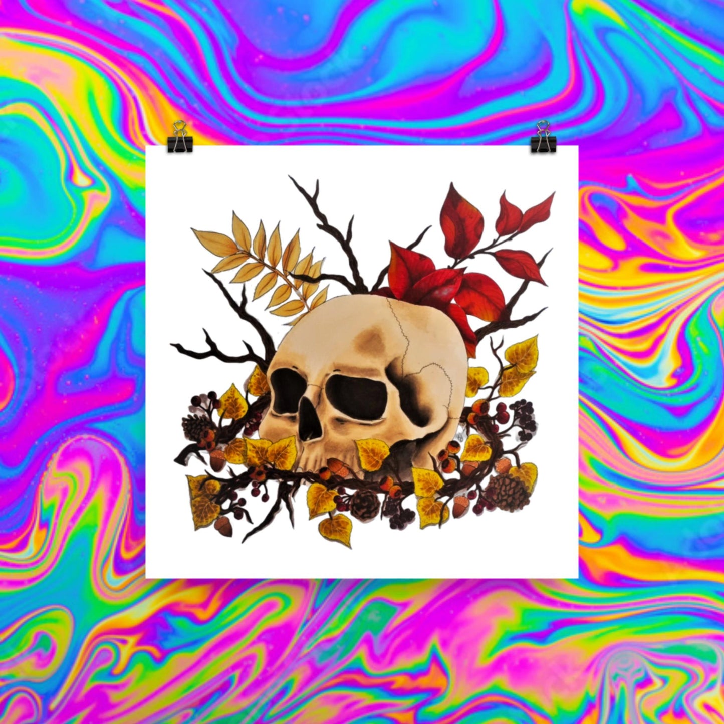 autumn skull print