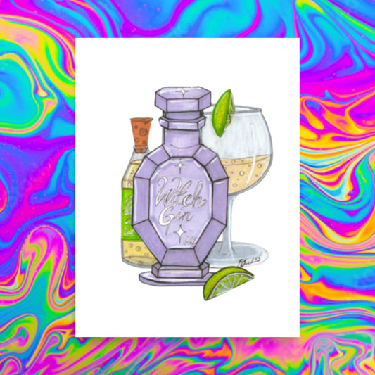 witch gin print