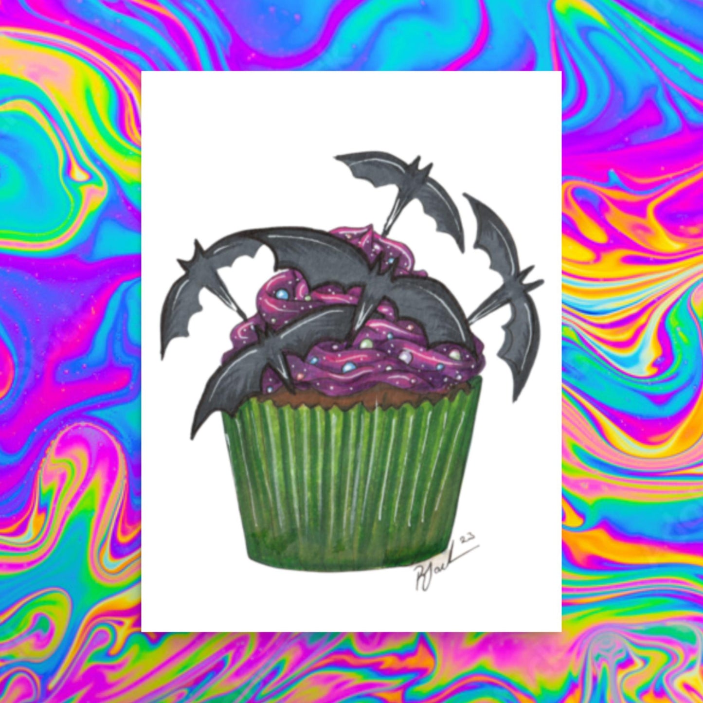 batty cupcake print