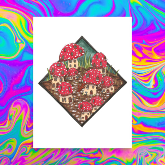 toadstool village print