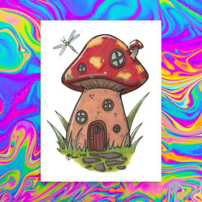 tiny mushy house print