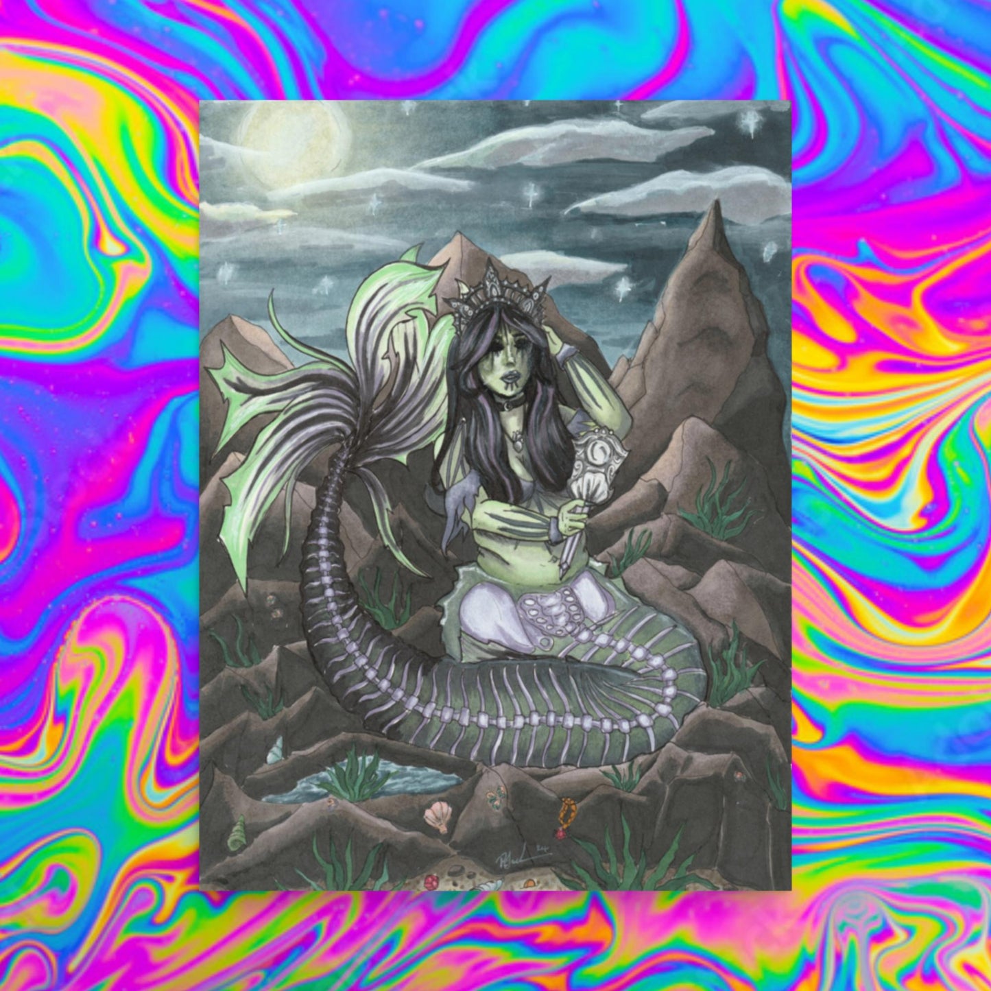Midnight Mermaid Print