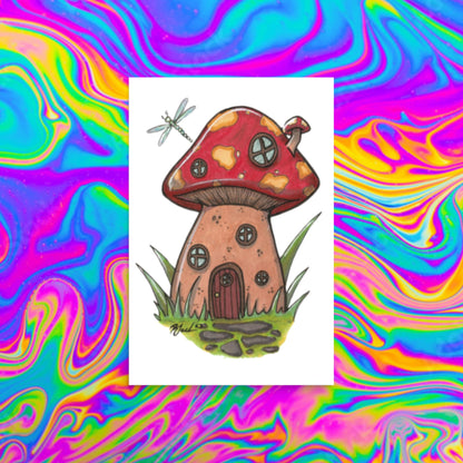 tiny mushy house print
