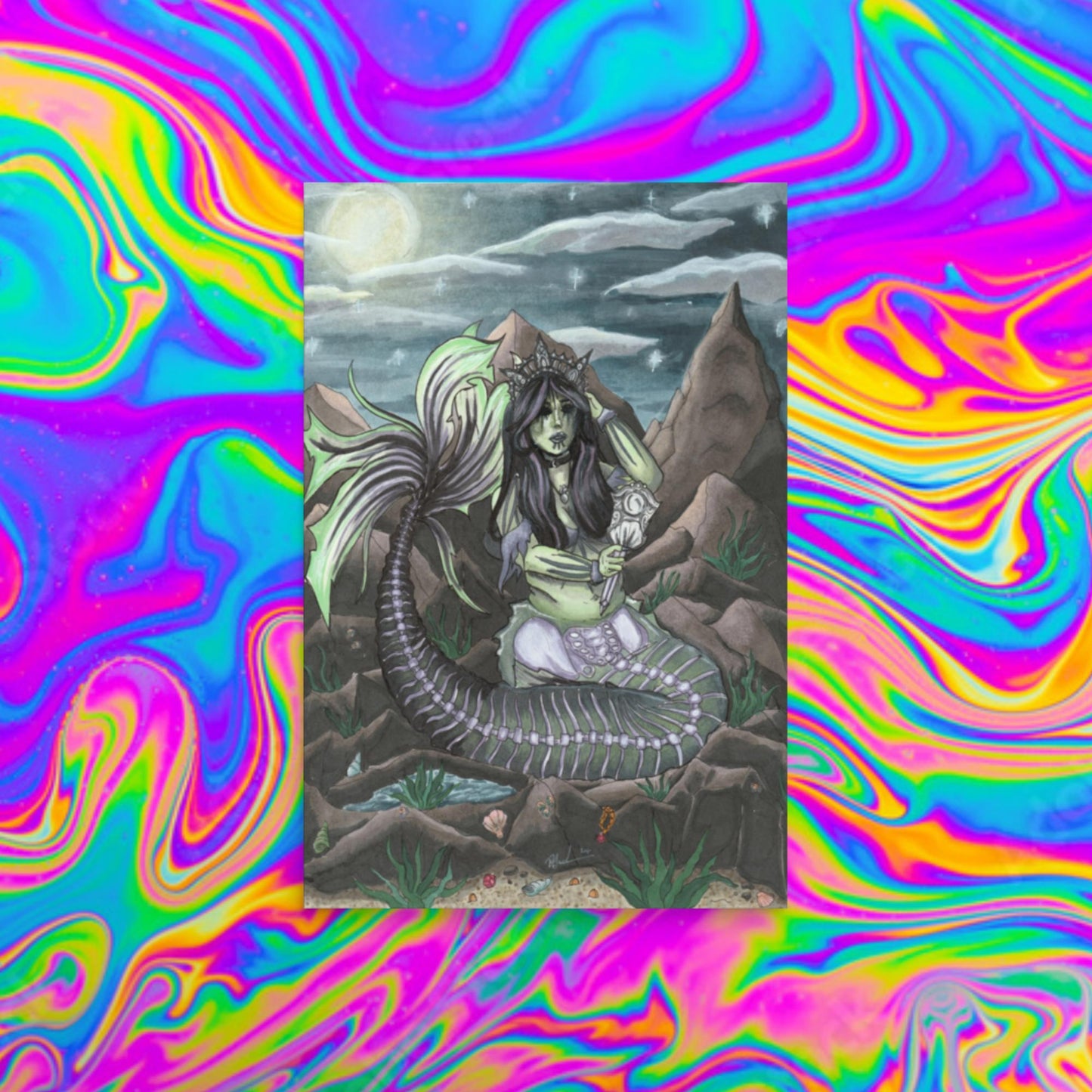 Midnight Mermaid Print