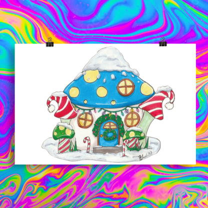 Mushroom Christmas Print
